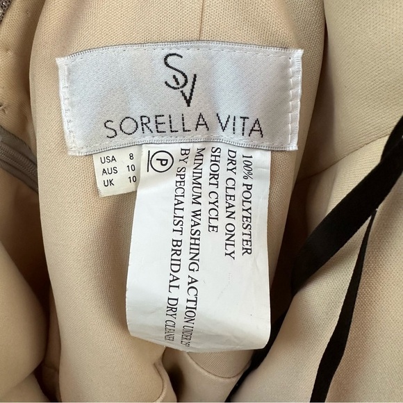 Sorella Vita Silver Sequin Tulle Strapless Bridesmaid Cocktail Dress Size 8 8683 - Picture 10 of 13